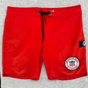 IPD‎ Huntington Beach OC Jr Lifeguard Mens 32 Red Board Shorts 83 Style Swim